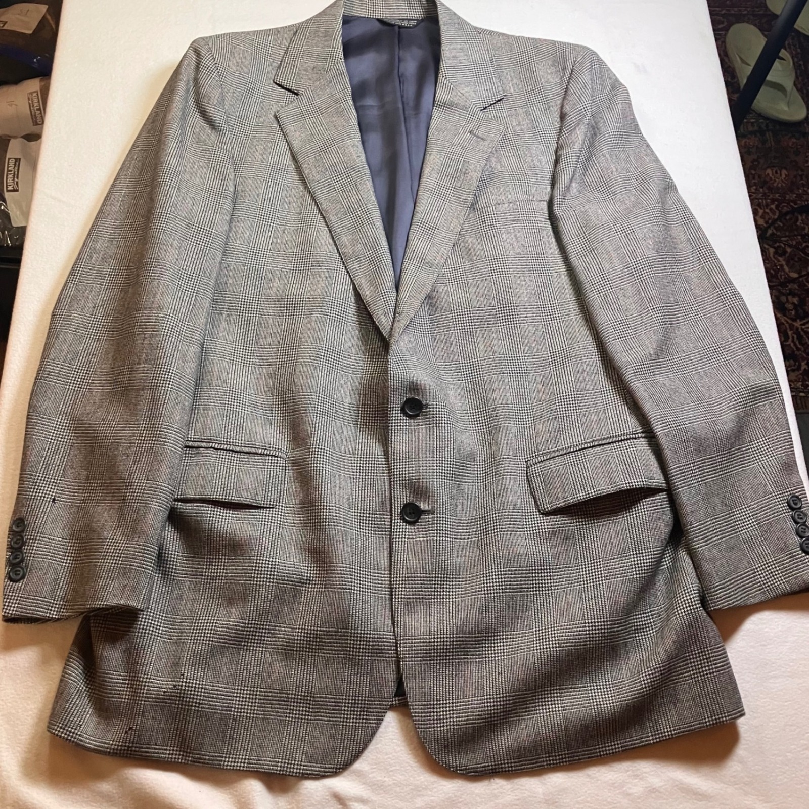 Patrick James Plaid Blazer Jacket Mens 3 Button Made In Usa 40l